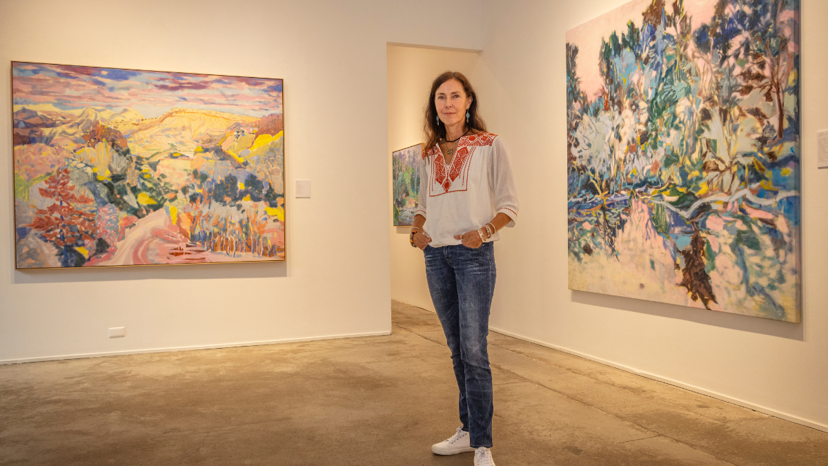 Woman Standing in art gallery 